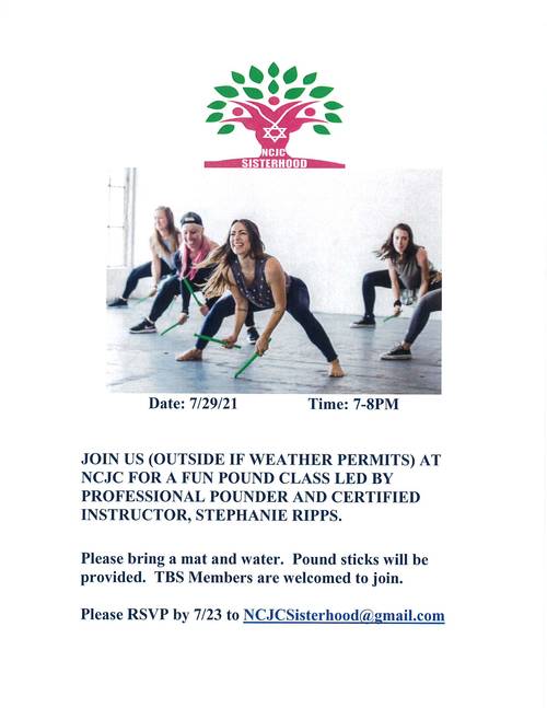 Banner Image for Pound Fitness Class with Stephanie Ripps hosted by NCJC Sisterhood